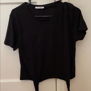 Zara black top with front tie